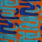 Preview: Viskose Druck grafisches Muster türkis blau orange